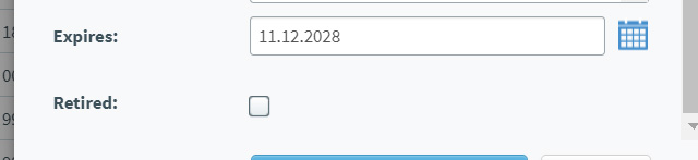 Image of the tick box to retire or make active a candidate record